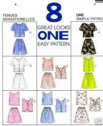 8248 MCC 8 GR8 CROP BUTTON TOPS,SHORTS PATTERN 12-16